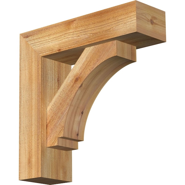 Ekena Millwork Imperial Block Rough Sawn Bracket w/ Offset Brace, Western Red Cedar, 6"W x 20"D x 20"H BKT0604X20X20IMP05RWR - main